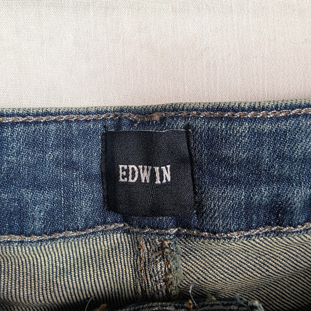 Edwin Lark Flare Jeans Flashback Blue High Rise Denim EW2061ICS Size 30 NEW - Picture 9 of 12